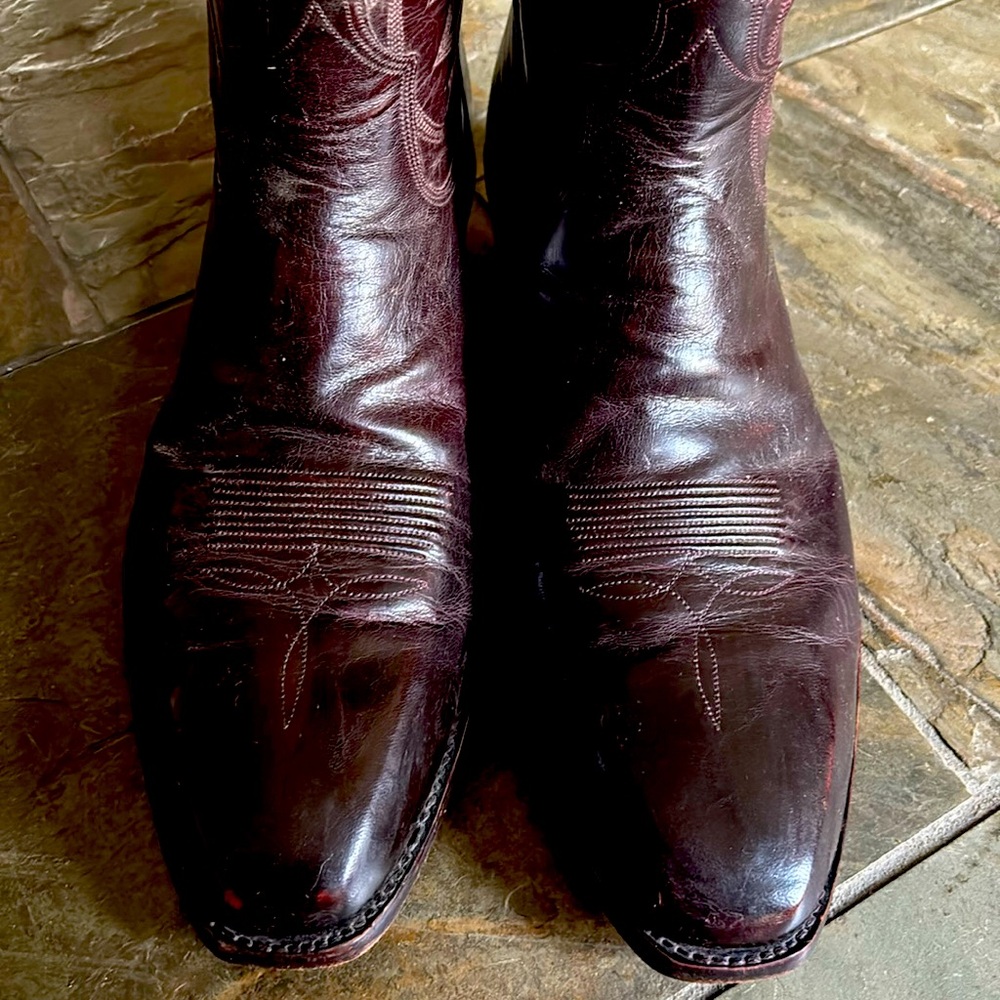Ramirez & Sons Boot Mfg Mens Custom Western Boots Burgundy